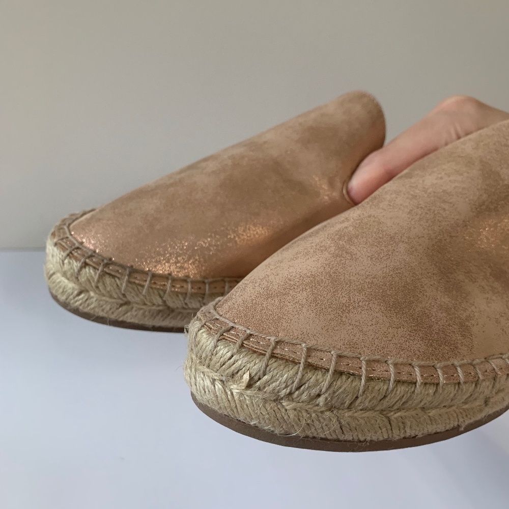 Rose Gold Espadrille Style "Clara"  Mules